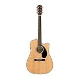 Fender CD-60SCE Dreadnought Cutaway Acoustic Electric Guitar, with 2-Year Warranty, Fishman Pickup and Preamp System, Natural