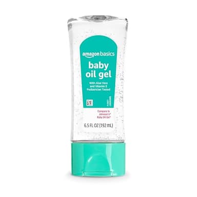 Amazon Basics Baby Oil Gel with Aloe Vera & Vitamin E, Moisturizing, Fast Absorbing, No-Mess, Dermatologist Tested, 6.5 fl oz, Pack of 1 (Previously Solimo)