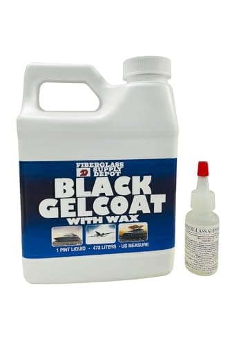 Fiberglass Supply Depot Black Gelcoat with Wax Pint with 15cc Hardener (MEKP)