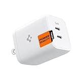Spigen 65W USB C Charger, [GaN 652 Total 65W 2 Ports GaN III Tech] Dual Fast Charger PD 3.0 Charging Block for MacBook/Pro, iPad/Air, iPhone 16 15 Pro/Max/Plus/mini, Galaxy S25 Series /S24/Fold/Flip 6