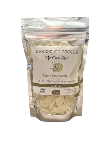 Chios Mastiha Pack 25gr (0.88oz) Medium Tears Gum 100% Pure Mastic Gum From Mastic Growers Fresh