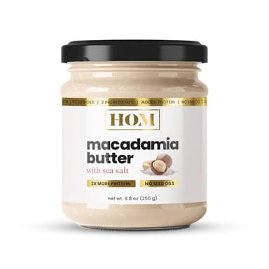 House of Macadamias, Crunchy Macadamia Butter with Protein (8.8oz) - Natural Nut Butter - 2 ingredients - Glass Jar - Seed Oil-Free - Sugar-Free - Low Carb