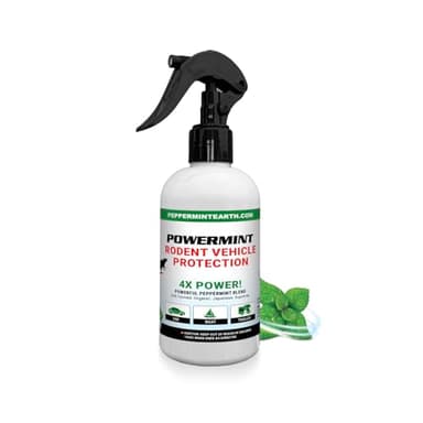 Powermint 8 Oz Peppermint Oil Rodent Vehicle Protection Spray - for Vehicle Engines and Interiors - Cars, Trucks, RVs, and Boats