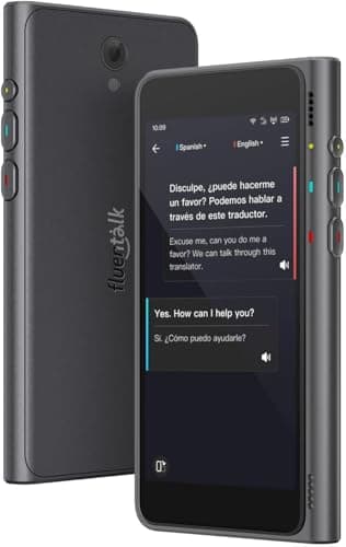 Timekettle Fluentalk New T1 Translator Device Supports 40 Languages, 31+ Offline Language Pairs, Photo Translation, No WiFi Needed, 2-Year Global Data, 4" HD Screen for Travel