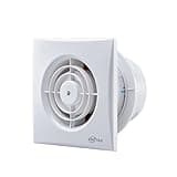 EINTTAX 4 Inch Bathroom Exhaust Fan, 12W Quiet Bathroom Fan, Wall & Window Mounted Vent Fan for Kitchen, Toilet, Office, Garage, 34 dB, 130m³/h, IPX2 Waterproof, White
