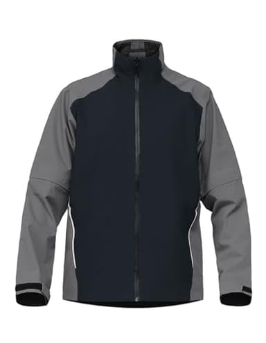 fit space Waterproof Golf Rain Jacket for Men 20K Performance Lightweight Rain Jackets for All Sports (Grey-full-zip, Large)