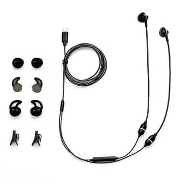 Sanxir Air Tube Headphones, Anti-EMF headsets with USB-C Jack, Air Tube Earphones with Radiation Protection, Volume Control, Comfortable Fit. (Black)