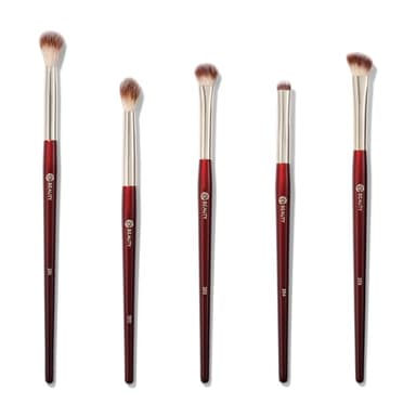 BK BEAUTY - Essentials Brush Set (5PC) - Professional Makeup Brushes for Blending, Smudging, & Defining | Premium Eyeshadow Set for Flawless Eye Looks