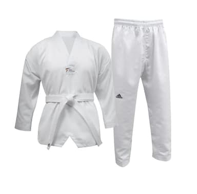 adidas ADI-START II World Taekwondo Approved Taekwondo Dobok Uniform - White V-Neck - Size 200 (6)
