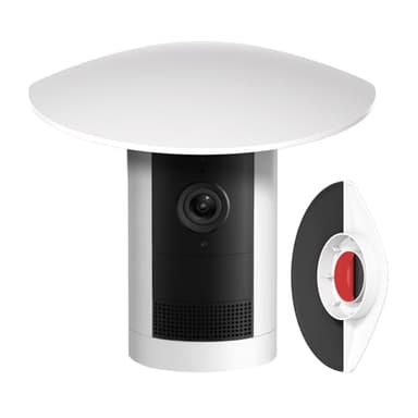 Camera Sun & Rain Shade Cover for Ring Stick Up Cam – UV-Resistant Waterproof Camera Hood Protector, No Drill Installation (White)