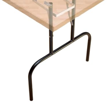 ROCKLER Set of 2 Folding Banquet Table Legs - Sturdy Foldable Table Legs w/Non-Slip Plastic Tips & All-Around Welds - Sleek Black Finish 19 Gauge Steel - 24" W x 29" H Standing Desk Legs