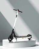 QnQ Electric Scooter 500W Peak Motor, 15.5 Miles Range & 15 MPH, 8" Flat-Free Tires, UL Certified, Foldable Electric Scooter for Adults, Teens and Big Kids (White)