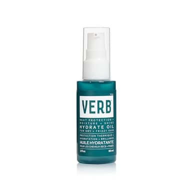 VERB Hydrate Oil, 2 oz – Add Moisture - Increase Shine – Smooth Frizz – Heat Protection for Dry + Frizzy Hair - Amber + Warm Jasmine Scent