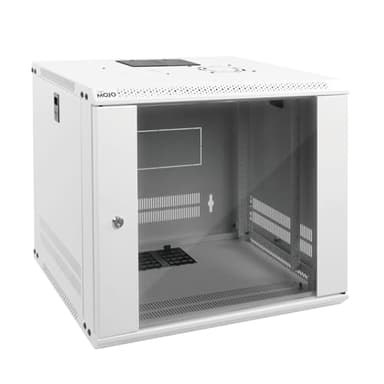 Tecmojo 9U Wall Mount Rack Network Cabinet for 19" IT Equipment,with Lockable Glass Door and Side Panels,Cooling Fan,17.7inch Depth,White,Computer/Electronics Equipment Data Rack