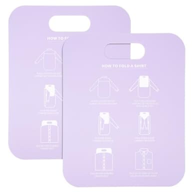 2 Pcs Shirt Folding Board, Portable Clothes Folder Plastic Laundry folders for Travel Adult White