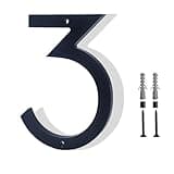 Hvatry House Numbers for Outside, 6'' Modern Floating Address Numbers for Exterior House, Door And Street, Weatherproof No Rust, Easy to Install with Nails Kit, 3D Decor Matte Black, House Numbers 3