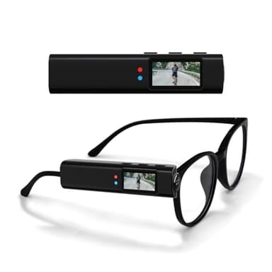 ZHAOGE ​2.7K Ultra-Light Head Mounted Sports FPV Camera, 21g Glasses-Compatible Action Cam with 0.96" Screen, 110° Wide Angle & Wi-Fi for Travel Cycling (​Black)