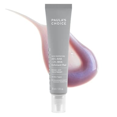 Paula's Choice Skin Perfecting 25% AHA + 2% BHA Face Exfoliant Peel, Facial Exfoliant Peel Rinse Off Treatment, All Skin Types, Fragrance-Free, 1 Oz