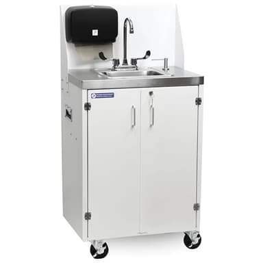 Paragon Electric Portable Sink - Hot and Cold Water Mobile Portable Hand Washing Station - White