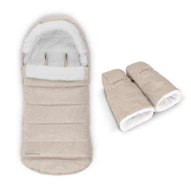 UPPAbaby Cozy V2 Bundle, Includes CozyGanoosh 2-in-1 Seasonal Footmuff and CozyHandmuff, Easily Attaches to Stroller, Ultra-Plush Zip-Out Liner, Weather-Repellent - Declan (Oat Mélange)