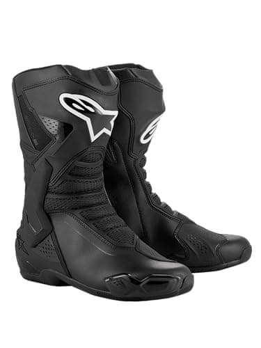 Alpinestars SMX-6 V3 High-Performance Sport Motorcycle Boots, CE-Certified, Protective & Comfortable Footwear, 44, Black