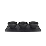 Villeroy & Boch Manufacture Rock 4-Piece Elegant Bowl Set for Dips and Finger Food, Premium Porcelain, Dishwasher Safe