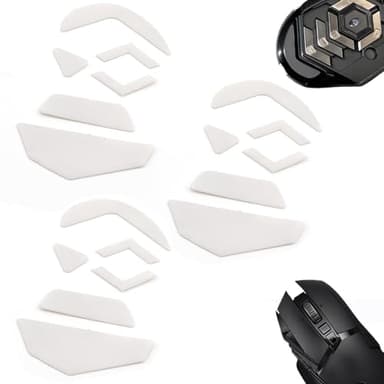 G502 Curved Gaming Mouse Feet Sliding Stickers, 3 Set Wear-Resistant Smooth Mice Glass Skates Pad Compatible with Logitech Mouse Feet Replacement, White