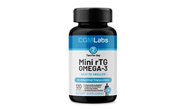 CGMLABS rTG Omega-3 Fish Oil – 960 mg EPA & DHA per Serving | Burpless, High-Absorption Re-Esterified Triglyceride from Wild-Caught Anchovy | 120 Softgels