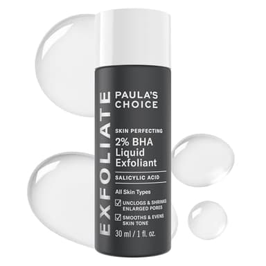 Paula's Choice Skin Perfecting 2% BHA Liquid Salicylic Acid Exfoliant, Gentle Facial Exfoliator for Blackheads, Large Pores, Wrinkles & Fine Lines, Travel Size, 1 Fluid Ounce