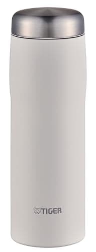 TIGER Made in Japan Vacuum Insulated Stainless Steel Water Bottle, 16 oz (480ml), WF - Moon White