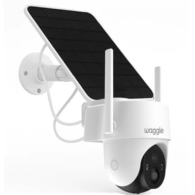 Waggle 4G LTE Solar Security Camera, 2K Wireless Outdoor Camera, No Wi-Fi Needed, 350° Pan 90° Tilt, PIR Motion Detection, AOV, Ultra Vision Day & Night - Subscription Required - Truly Unlimited Data