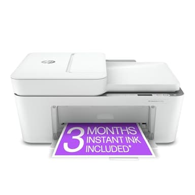 HP DeskJet 4155e Wireless Color Inkjet Printer, Print, scan, copy, Easy setup, Mobile printing, Best-for home, 3 month Instant Ink trial included, white