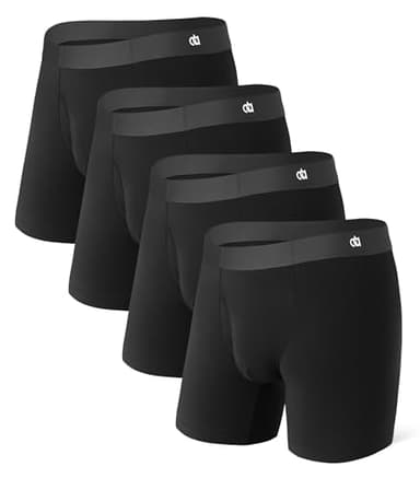 DAVID ARCHY Men's Ultra Soft Underwear Micro Modal Breathable Moisture Wicking Seamless Underwear for Men 4 Pack(L, Black*4)