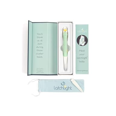 LatchLight – Wearable Baby Night Light for Breastfeeding & Bottle Feeding | Dimmable Amber Glow | Melatonin-Friendly | Glow-in-The-Dark for Easy Locating | Silicone Tip Aids Latch Adjustments