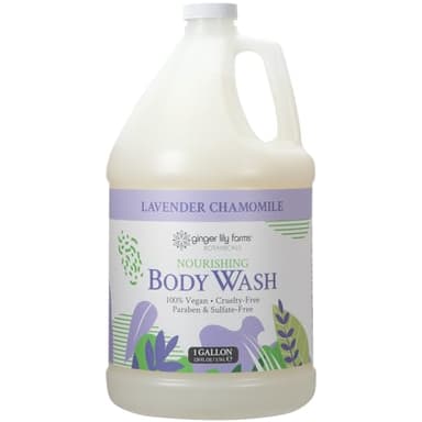 Ginger Lily Farms Botanicals Nourishing Body Wash, 100% Vegan & Cruelty-Free, Bath & Shower Gel for Men and Women, Lavender Chamomile Scent, 1 Gallon Refill (128 fl oz)