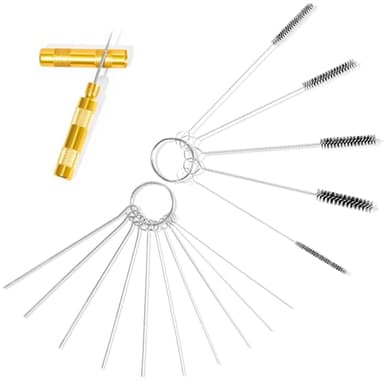 ECuoPix Airbrush Cleaning Kit, Airbrush Cleaner for Spray Paint Airbrush Cleaning, 16PCS Airbrush Accessories with 10 Cleaning Needles, 5 Cleaning Brushes and 1 Sharp Pick Needle