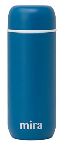 MIRA 7 oz Slim Insulated Flask for Hot and Cold Drinks - Leak-Proof Stainless Steel Water Bottle - Perfect Compact Size - Denim