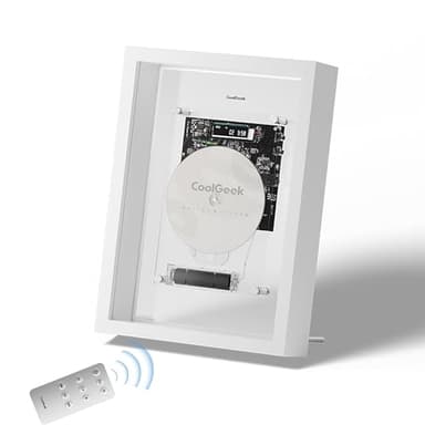 COOLGEEK M1 Transparent CD Player with Bluetooth and Remote Control for Home, Hi-Fi Sound, Removable Battery for Long Playtime, No Built-in Speaker, Wall-Mount Bracket Included