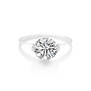 YSDD 1-2CT Moissanite Engagement Ring for Women, D Color VVS1 Moissanite Round Cut Fishbone Ring, 925 Sterling Silver Plated 18K White Gold Invisible Ring, Certificate Included (1, carats, 6.5)