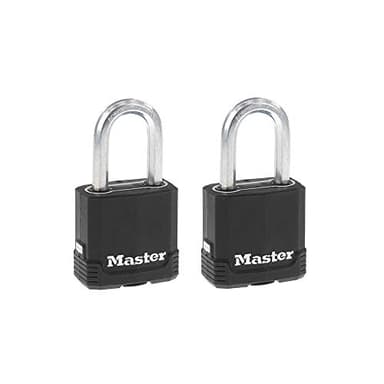 Master Lock Magnum Heavy Duty Outdoor Padlock with Key, Weather Resistant Body and Cut Safe Shackle Make Lock Perfect for Fences, Gates, Sheds, 2 Pack, M115XTLF
