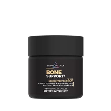 Livingood Daily Calcium Supplement for Women and Men, Bone Support with Vitamin C, Vitamin D3 K2, Magnesium, Zinc, Calcium, Vegetarian Capsules, Non GMO, Gluten Free, 60 Count