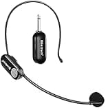 Bietrun Wireless Microphone Headset with 1/4''Plug, 165ft Range, UHF Wireless Headset Mic & Handheld Mic 2 in 1, for Karaoke Speaker, Amplifier, Mic Speakers, PA System, Teaching, Fitness (Black)