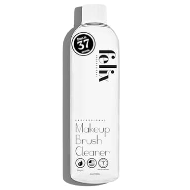 Felix Professional Liquid Makeup Brush Cleaner Solution | Rinsless, Quick Drying, Hydrating, Fragrance Free | for Natural and Synthetic Make-up Brushes (4 Fl oz)