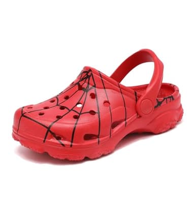 Boys and Girls Spider Clogs for Kids,Unisex Eva Mules for Kid Toddler,Boy and Girl Closed Toe Slide Sandals,Red