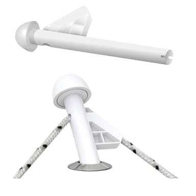DL Fender Rod Holder For Boat Fenders - Effortless Fender Management With Versatile Boat Docking Tool - Multifunctional Fender Adjuster Holder Also Doubles as Boarding and Exiting Handle - White