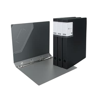 URbantin 4 Ring Binders 0.8 Inch D Ring,4 Pack D Ring Binder A4,4 Ring（Black）