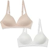 Warner's Women's Blissful Benefits Wireless Lift T-Shirt Bra 2-Pack 04003W, White/Butterscotch, 34B