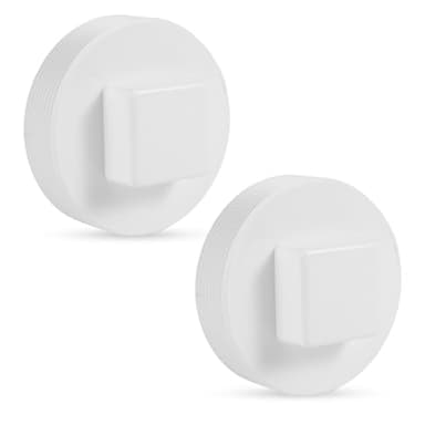2pcs PVC Sewer Cleanout Plug, 6" NPT Male Threaded Cleanout Cover Attached to Sewer and Drain Pipe, for Plumbing Drainage Piping Systems