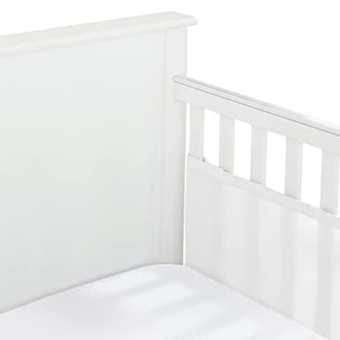 Halo Breathable Mesh Liner for Full-Size Cribs, Classic 3mm Mesh, White (Size 2FS Covers 2 Sides)