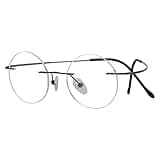 Eyekepper Titanium Rimless Round Eyeglasses 43mm Circle Optical Frame Gunmetal